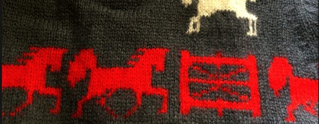 Knitted horses pattern.